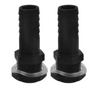 MUCKLILY 2pcs Threaded Bulkhead Water Tank Connector Adapter for Garden Hose, Plastic Barrel Fitting with External Thread, Suitable for Rain Barrels and Pond Hose Connections