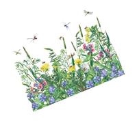 MUCKLILY 2PCS Tropical Green Plants Dragonfly Wall Stickers PVC Decorative Fresh Decals for Home Bar Club Party Easy Peel and Stick Mural Decor