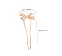 MUCKLILY 2pcs U Shaped Rhinestone Hair Pins Bow Metal Hair Sticks Lightweight Vintage Chinese Style for Updos French Twist Bridal Wedding Party Accessories