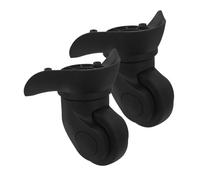 MUCKLILY 2pcs Universal Black Single-Row Swivel Replacement Wheels for Rolling Suitcase Trolley Luggage Repair Parts Travel Suitcase Caster Accessories