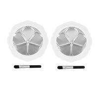 MUCKLILY 2Sets DIY Lipstick Dispenser Travel Containers with Mirror Brush Empty Eyeshadow Box for Blusher Lipstick for Daily Use The Go Makeup Organization
