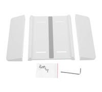 MUCKLILY 3-In-1 Adjustable Width Vertical Laptop and Tablet Stand ABS Material White, Compatible with Phones and Tablets, Desk Holder for Home and Office Use