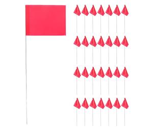 MUCKLILY 30pcs Lawn Marking Flags for Surveying and Invisible Pet Fences, Multi-functional Use with Pvc and Steel Material, Easily Inserted into The Ground for New Plants and Areas That