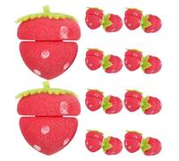 MUCKLILY 30pcs Strawberry Sponge Curlers Soft Overnight Hair Rollers Flexible Foam Curling Tools for Wavy Curvy Hairstyle Women Boys and Girls Long Short Hair