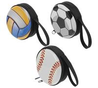 MUCKLILY 3pcs Creative Ball Modeling Coin Purses Lightweight Tinplate Small Bags with Zipper Closure for Daily Life