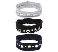 MUCKLILY 3pcs Elastic Punk Headband for Women Comfortable Fit Breathable Polyester Hairband for Music Festival Party and Photography Use