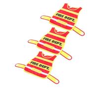 MUCKLILY 3pcs Firefighter Dress Up Vest for Boys and Machine Washable Safe Material Realistic Role Play Costume Enhancing Social Skills and Creativity