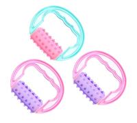 MUCKLILY 3PCS Handheld Body Roller Muscle Massager for Full Body Anti-Cellulite Therapy Portable Smooth Touch Design with Comfortable Handles Safe PP Material for Legs Thighs Random Color
