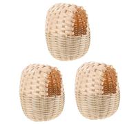 MUCKLILY 3pcs Handwoven Bamboo Bird Nest Decorative Woven Nest for Birds Rustic Style Natural Ventilation Safe Hideaway for Finches