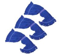 MUCKLILY 3pcs Heavy Duty Commercial Cotton Mop Replacement Loop-end Reusable Cleaning Mop Heads for Industrial Residential Use Compatible with Clamp Sideload Handles Efficient Wet Cleaning
