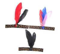 MUCKLILY 3pcs Leopard Headbands Sequins Black Blue Red Purple Red White Black Color Hair Accessories for Women Teens Festival Party Headdress