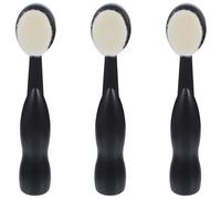 MUCKLILY 3pcs Long Handle Face Brush Self-standing Facial Cleansing Brush Deep Cleaning for Women Black Skin Care Tool