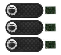 MUCKLILY 3pcs Multifunctional Car Anti-Slip Mat with Universal Phone Holder and Dashboard Organizer for Sunglasses, Keys, and Temporary Parking Number - Grey Plaid with Silver Bracket