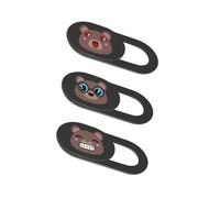 MUCKLILY 3Pcs Orange Cartoon Camera Privacy Covers, Webcam Lens Protectors for Laptop and Pc, Camera Protective Privacy Shield Set for Home and Office Security