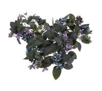 MUCKLILY 3pcs Purple Hydrangea Candle Rings Artificial Eucalyptus Leaves Wreaths for Wedding and Party Table Centerpiece Decoration Fade-resistant PVC Floral Candle Wreath Garland for