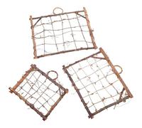MUCKLILY 3pcs Rattan Wood Frames Set for Wall Hanging Rustic Photography Props DIY Craft Decorative Plant Holders in Small 20x15cm, Medium 25x20cm Large 30x25cm