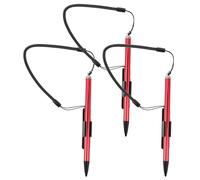 MUCKLILY 3Pcs Red Resistive Stylus Pens for Touch Screens, Universal Capacitive Touchscreen Stylus with Spring Rope and Fixing Base, Compatible with Phones and Tablets for Drawing and
