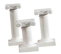 MUCKLILY 3pcs Resin Roman Pillar Candle Holders Mini Decorative Candlesticks for Home Table High-temperature Resistant Resin Statues for Cozy Living Dining Centerpiece Ornaments