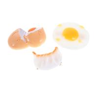 MUCKLILY 3pcs Simulation Food Hair Barrettes for Girls Cute Hair Clips Poached Eggs Cracked and Steamed Dumpling Designs Fun Cartoon Accessories for Women