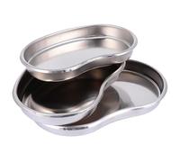 MUCKLILY 3Pcs Stainless Steel Kidney Instrument Trays Medical Lab Clinical Use Seamless Polished Tray for Fluid Collection and Instrument Placement