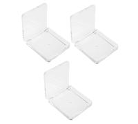 MUCKLILY 3pcs Transparent Square Makeup Pans Empty Blush Concealer Highlighter Tray Cosmetic Palette Organizer Compact Space-saving for Travel and Home Storage
