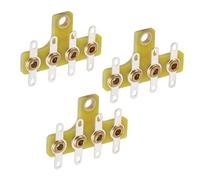 MUCKLILY 3pcs -way Copper Strip Terminal for Audio Vintage Tube Amplifier, Plastic and Copper Material with Secure Solder Joints, for Turret Lug Board Audio Circuit Assembly and DIY