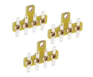 MUCKLILY 3pcs -way Copper Strip Terminal for Audio Vintage Tube Amplifier, Plastic and Copper Material with Secure Solder Joints, for Turret Lug Board Audio Circuit Assembly and DIY