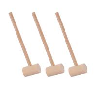 MUCKLILY 3Pcs Wooden Crab and Lobster Shell Crackers Mini Mallets Kitchen Hammer Tools for Seafood Cracking and Cake Decorating Cooking Utensils Set