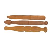 MUCKLILY 3pcs Wooden Massage Stick Set for Acupressure Reflexology Includes Round Pen and Bamboo Stick for Foot Massage Thai Therapy Muscle Relief