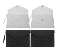 MUCKLILY 4 Pcs A4 File Folders Felt Folder 12.99 X 9.45 Inch Snap Type Easy to Take Things Out Wear-Resistant Simple Fashion Design for School and Office Use