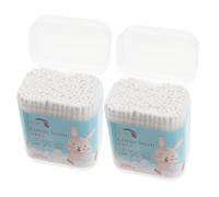 MUCKLILY 400PCS Cotton Swabs Natural Spiral Round Head Buds for Ear and Nose Cleaning of Safe and Gentle Cotton Swabs for Care White