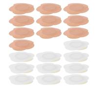 MUCKLILY 40Pcs Self-Adhesive Castor Oil Packs for Belly Button and Back 7X7Cm Disposable Anti-Leakage Oil Wraps with White and Skin Tone Flower Shapes Portable Belly Patch for Relaxation