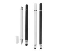 MUCKLILY 4pcs 3-in-1 Stylus Pen for Touch Screens with Alloy Body and Silicone Tips, Compatible with Phone and Tablet, Featuring Simple Control and Three Interchangeable Tips for School