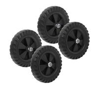 MUCKLILY 4pcs 6.4 Inch Black Rubber Air Compressor Caster Wheels with 1.2cm Hole Diameter, Non-slip Shock Absorption Replacement Parts for Lawn Mower and Industrial Compressor Mobility