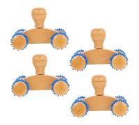 MUCKLILY 4pcs Back Massage Moon Cart Handheld Massage Roller Wooden Muscle Massager for Legs Neck Body Tonic Gym Muscle Relief