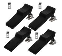 MUCKLILY 4Pcs Black Rubber Electrical Cabinet Door Latches Flexible Drawer Lock Replacement for Front Storage Rack, Electrical Box Security Locks Suitable for Tool Cabinets