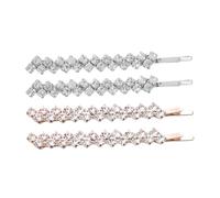 MUCKLILY 4pcs Crystal Hairpin Rhinestone Bobby Pins Sparkling Wedding Hair Accessories for Women Ladies Hair Jewelry Bling Rhinestones