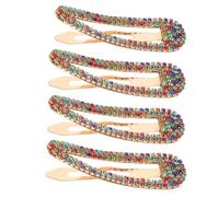 MUCKLILY 4pcs Crystal Rhinestone Hair Barrettes for Women and Colorful Sparkly Duckbill Hair Clips with Secure Snap Closure Elegant Metal Hairpins for Fine Styling Special Occasions