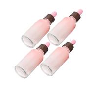MUCKLILY 4pcs Essential Oil Glass Dropper Bottles Portable Multi Use Travel Containers Durable Empty Sub Bottles Pink and Black Wood Grain Design