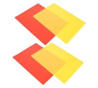 MUCKLILY 4pcs Extra Large Double-sided Referee Cards Red Yellow Plastic