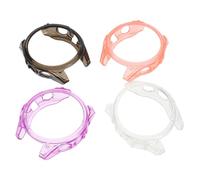 MUCKLILY 4pcs Full Coverage Tpu Watch Case and Screen Protector Compatible with Garmin Clear Protective Film Cover with Touchscreen Optimization Impact and Abrasion Resistant Watch Screen