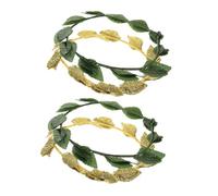 MUCKLILY 4pcs Green Leaf Crown Headdress for Women Lightweight Plastic Greek Leaf Headpiece with Instant Transformation Feature for Cosplay and Party Costume Accessories