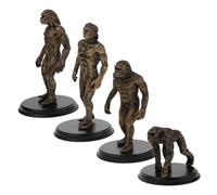 MUCKLILY 4pcs Human Evolution Figurines Plastic Simulation Models for Educational Teaching Props Miniature Scene Decorations for Learning Cognition