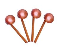 MUCKLILY 4PCS Long Handle Wooden Soup Ladles for Serving Japanese Style Ramen Ladle Set 8.25x2.75in Natural Wood Spoons for Hot Pot, Cooking, and Eating