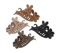 MUCKLILY 4pcs Matte Flower Hair Clips Non-slip Floral Claw Clips with Strong Hold for Thick and Thin Hair Vintage Shark Accessories for Women Stylish Holiday and Party Favor