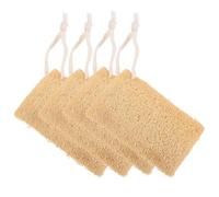 MUCKLILY 4pcs Natural Loofah Sponge Dish Washing Scrubbers with Hanging Rope, Multipurpose Kitchen Cleaning Sponges for Pots, Pans, and Bath Exfoliating, Eco-Friendly Biodegradable