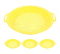 MUCKLILY 4pcs Plastic Mine Sieve Pan with Non-slip Handle Lightweight Gold Panning Tool for Prospecting and Riverbed Use Suitable for Diggers and Other Metals