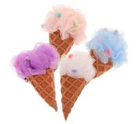 MUCKLILY 4pcs Portable Ice Shower Balls Loofah Sponges for Bath Exfoliating Bath Sponges