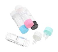 MUCKLILY 4pcs Rgp Protective Lens Case Mini Hard Optical Lens Storage Box Leakproof Portable Travel Container Practical for Daily Use