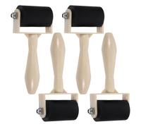 MUCKLILY 4pcs Rubber Ink Rollers for Printmaking Projects and Painting Household Brayer Rollers for Applying Ink and Adhering Paint for Stamps and Art